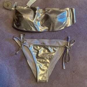 Aerie gold super cute medium bikini